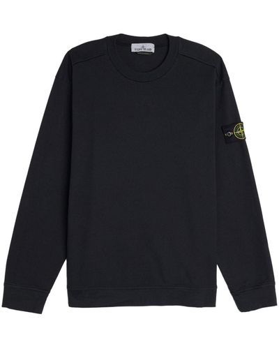 Stone Island Logo-patch Cotton Sweatshirt - Blue