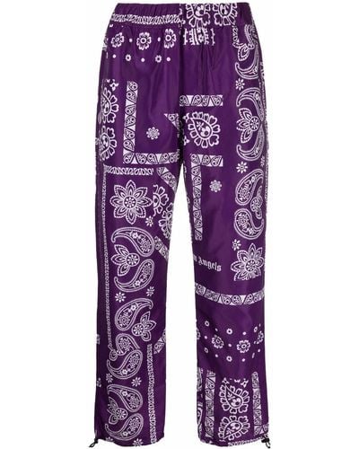 Palm Angels Bandana-print Logo Trousers - Purple