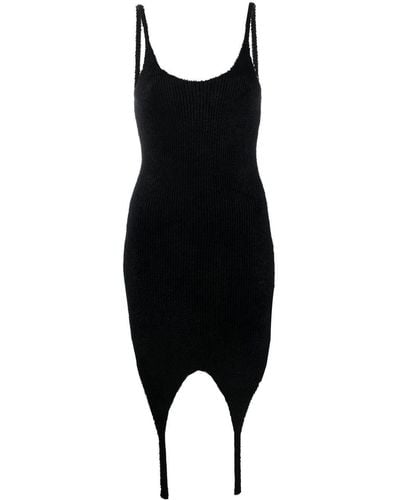 Balmain リブ スリップドレス - ブラック
