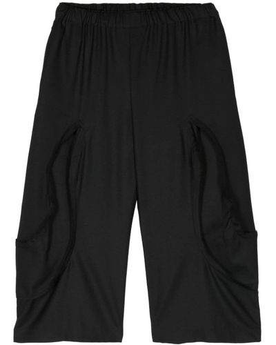 Comme des Garçons Raw-cut Panelled Cropped Trousers - Black