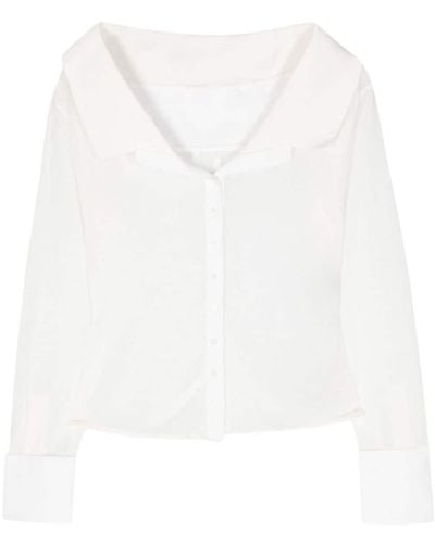 Jacquemus La Chemise Brezza Shirt With Open Shoulders - White