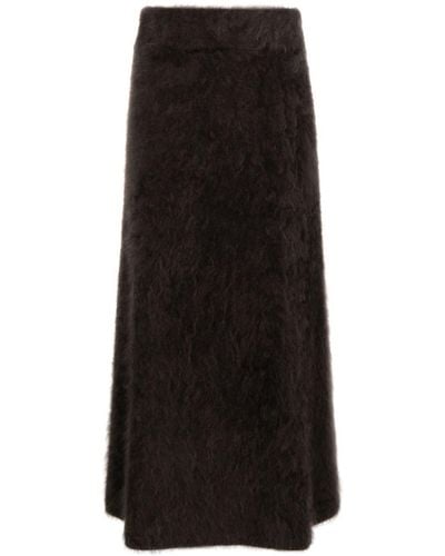 Lisa Yang High-waisted Flared Cashmere Skirt - Black