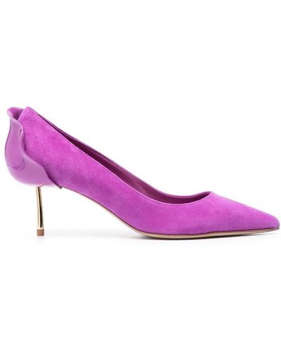 Le Silla Petalo 50mm Suede Court Shoes - Purple