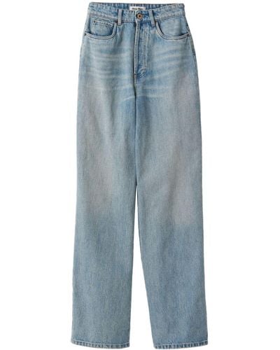 Miu Miu Cotton Wide-leg Jeans - Blue