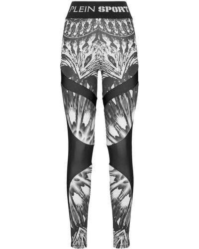 Philipp Plein Abstract-print Skinny leggings - Gray