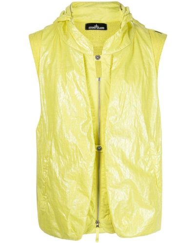 Stone Island Shadow Project Gilet zippé à capuche - Jaune