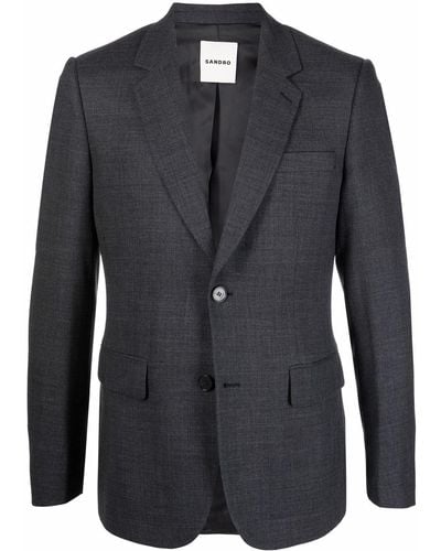 Sandro Single-breasted Wool Suit Jacket - Gray