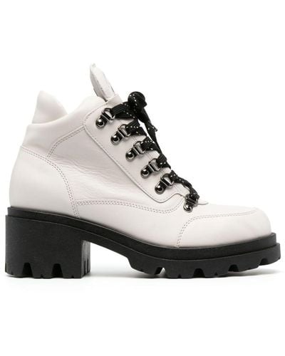 Emporio Armani Botas de montaña Chalet Collection con tacón de 60 mm - Blanco