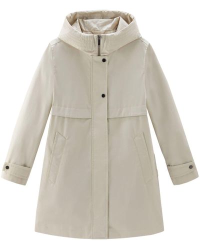 Woolrich Cotton Hooded Parka Coat - Grey