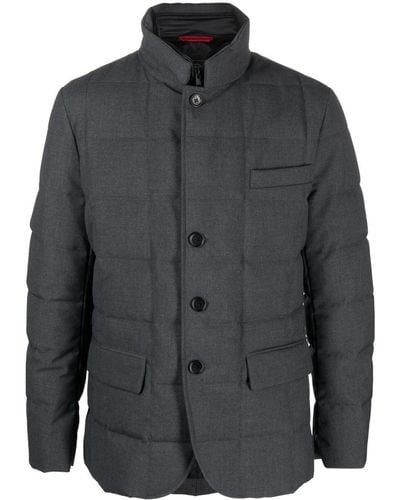 Fay High-neck Quilted Padded Jacket - Gray