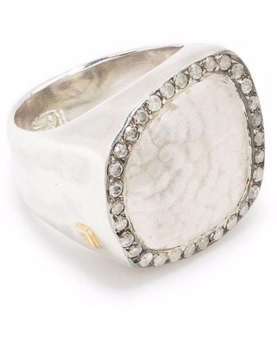 Rosa Maria Diamond Signet Ring - Metallic
