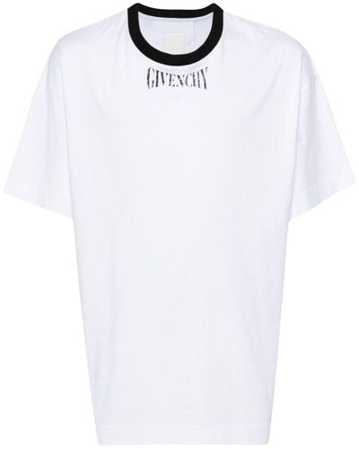 Givenchy T-shirt en coton à logo imprimé - Blanc