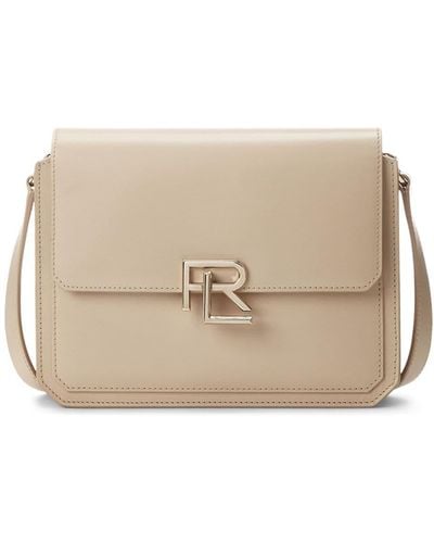Ralph Lauren Collection Logo Hardware Leather Crossbody Bag - Natural