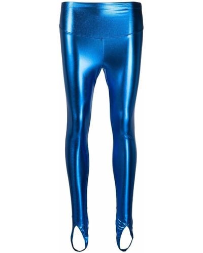 Maison Close Blue Angel Metallic-effect leggings