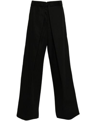 Givenchy Weite Canvas-Hose mit Bundfalten - Schwarz