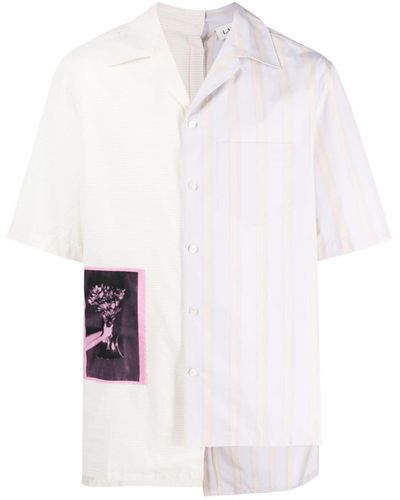 Lanvin Asymmetric Patchwork Cotton Shirt - White