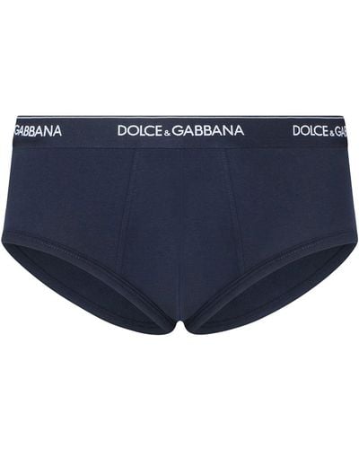 Dolce & Gabbana Slip Met Logo - Blauw