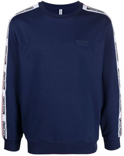 Moschino Sweater Met Logoprint - Blauw