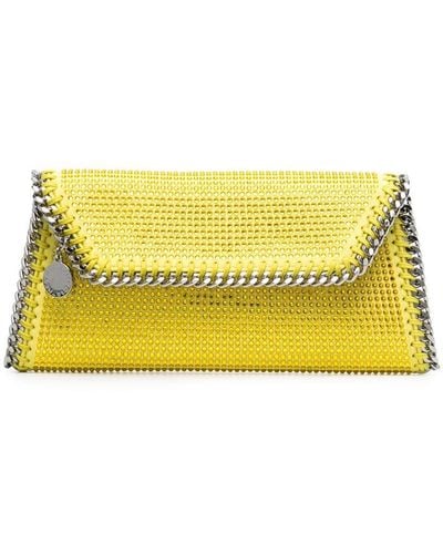 Stella McCartney Falabella Crystal-embellished Faux-leather Clutch Bag - Yellow