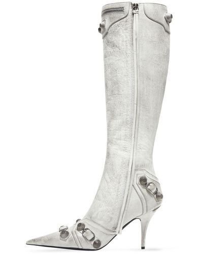 Balenciaga Cagole 90Mm Knee-High Boots - White