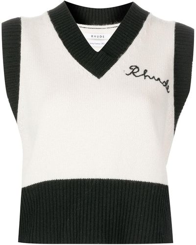 Rhude Script Logo Sweater Vest - Black