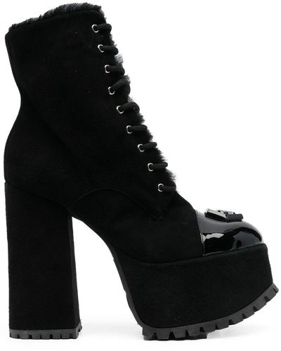 Philipp Plein Hexagon Platform 130mm Platform Boots - Black