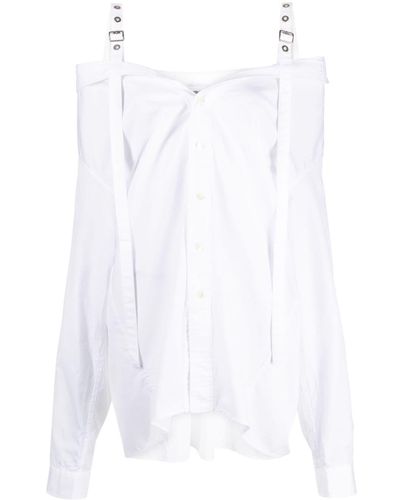 Ambush Off-shoulder Oversized Shirt - White