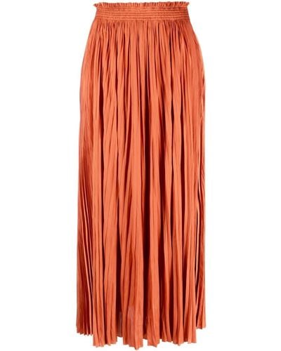 Ulla Johnson Jupe plissée à taille haute - Orange