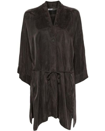 Bimba Y Lola Faux Suede Belted Robe - Black