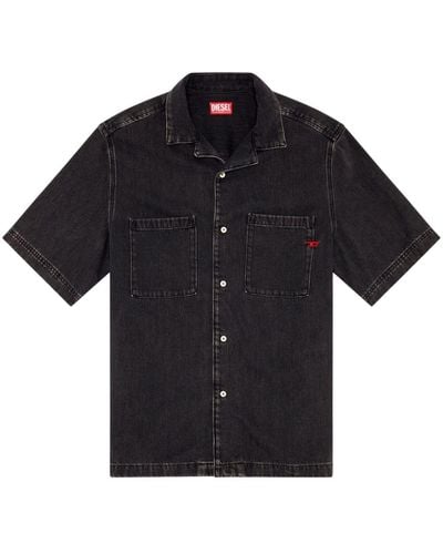 DIESEL D-paroshort Short-sleeved Denim Shirt - Black