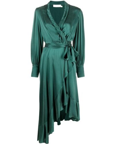 Zimmermann Kleid mit Rüschen - Grün