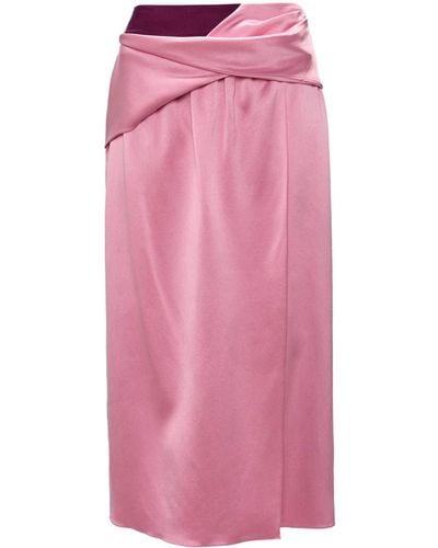 JW Anderson Draped Colour-block Midi Skirt - Pink