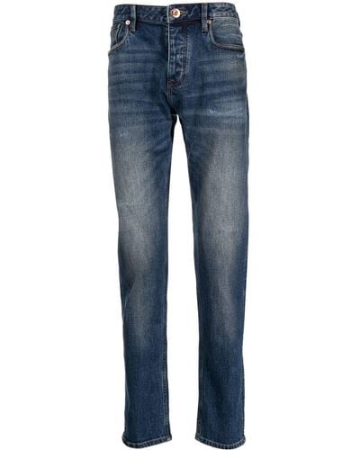 Emporio Armani Mid-rise Straight-leg Jeans - Blue