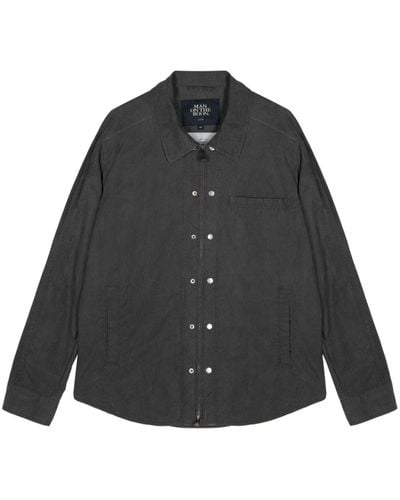 MAN ON THE BOON. Creased Zipped Jacket - Black