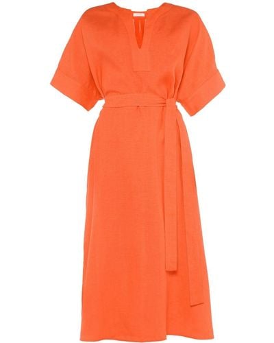 Eres Bibi Linen Kaftan Dress - Orange
