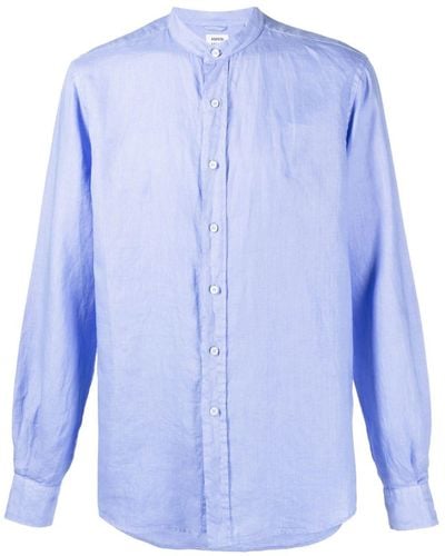 Aspesi Long-sleeved Linen Shirt - Blue