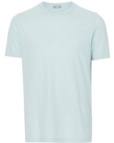 Zanone T-shirt Met Ronde Hals - Blauw