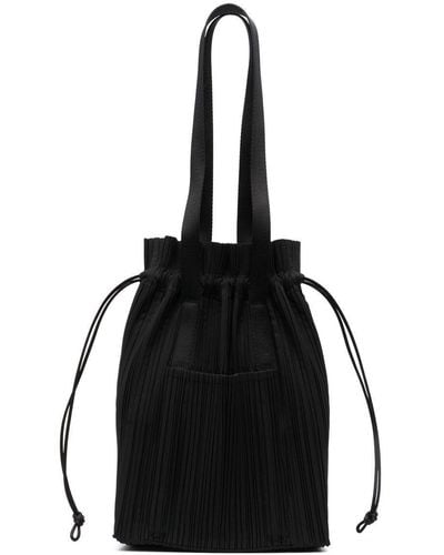Pleats Please Issey Miyake Borsa tote con coulisse - Nero