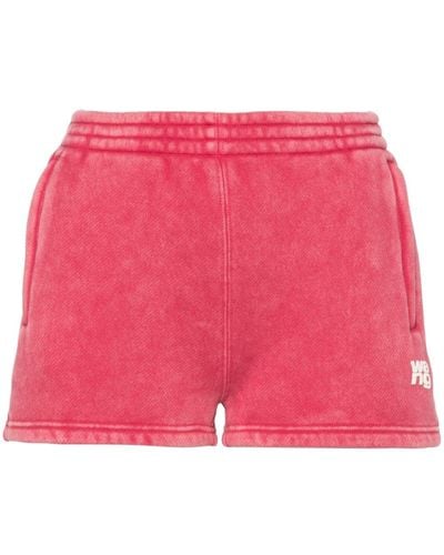 Alexander Wang Logo-appliqué Faded Shorts - Pink
