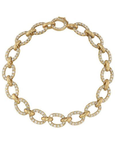 Irene Neuwirth 18kt Yellow Gold Medium Oval Link Diamond Bracelet - Metallic