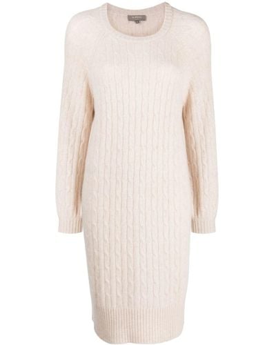 N.Peal Cashmere Cable-knit Round-neck Jumper - White