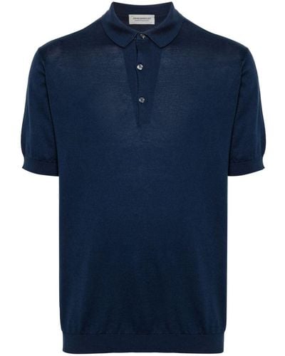 John Smedley Cotton Polo Shirt - Blue