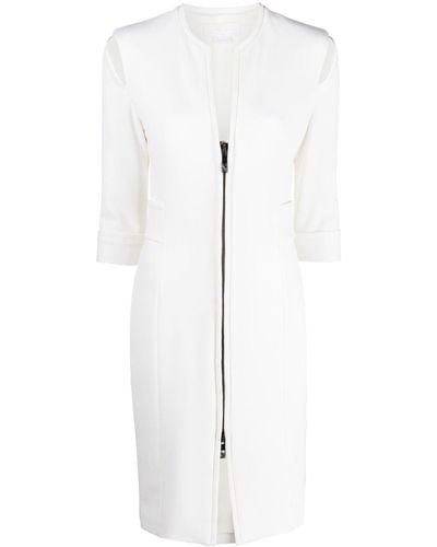 Genny Cut-out Fitted Midi Dress - White
