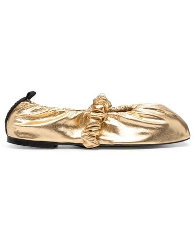 Ganni Scrunchie Ballerina Shoes - Metallic