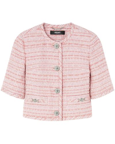 Versace Chaqueta de tweed con placa Medusa - Rosa