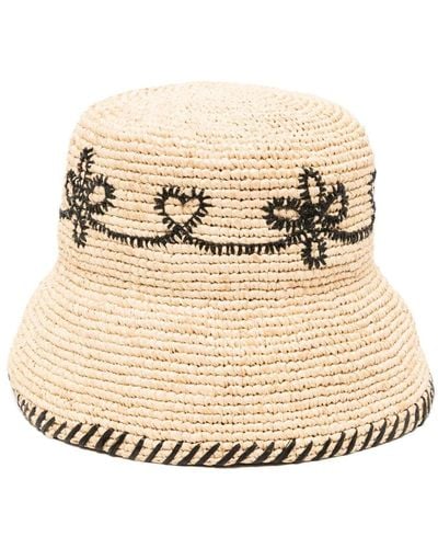 Chloé Sombrero de verano bordado - Neutro