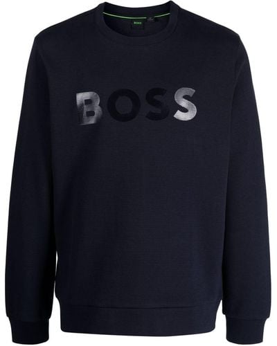 BOSS Katoenen Sweater - Blauw