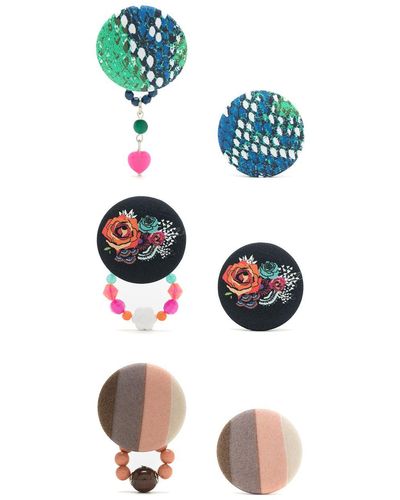 Amir Slama 3 Pair Earring Set - Multicolour