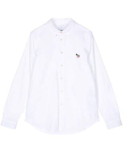 PS by Paul Smith Zebra-embroidered Organic Cotton Shirt - White