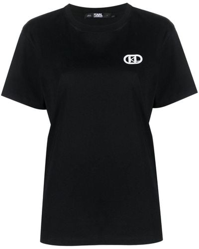 Karl Lagerfeld T-shirt Met Logoprint - Zwart